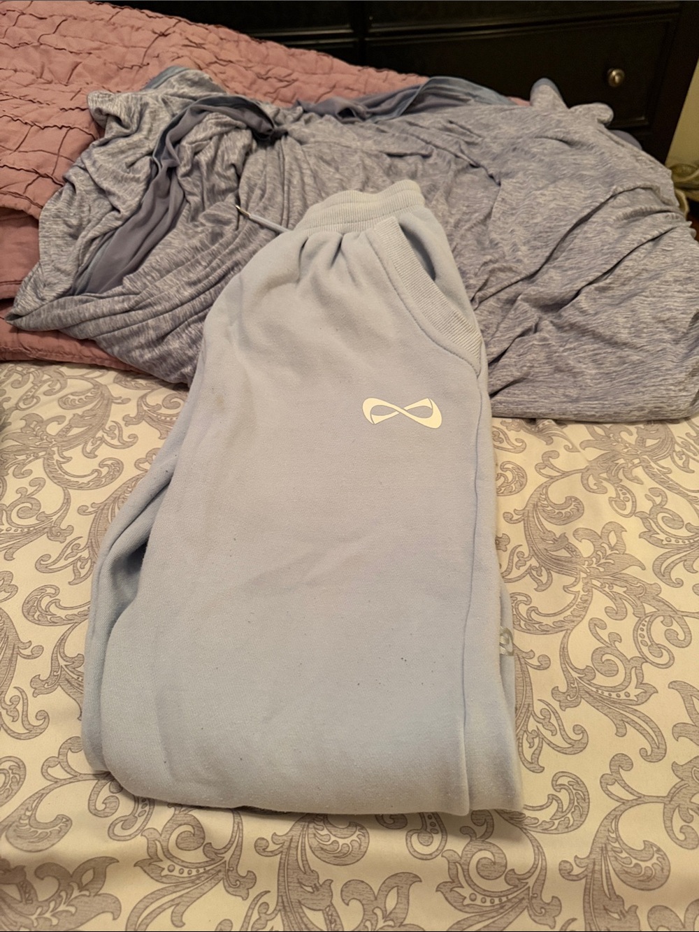 Kids Light Blue Sweat Pants with Infinity Logo